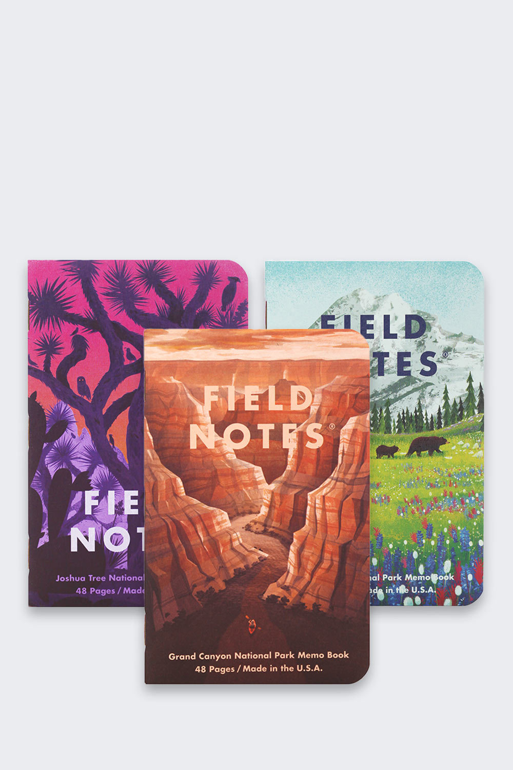 Notes Field Notes Parki Narodowe USA: Grand Canyon, Joshua Tree, Mount Rainier - Kratka - 3 Pack