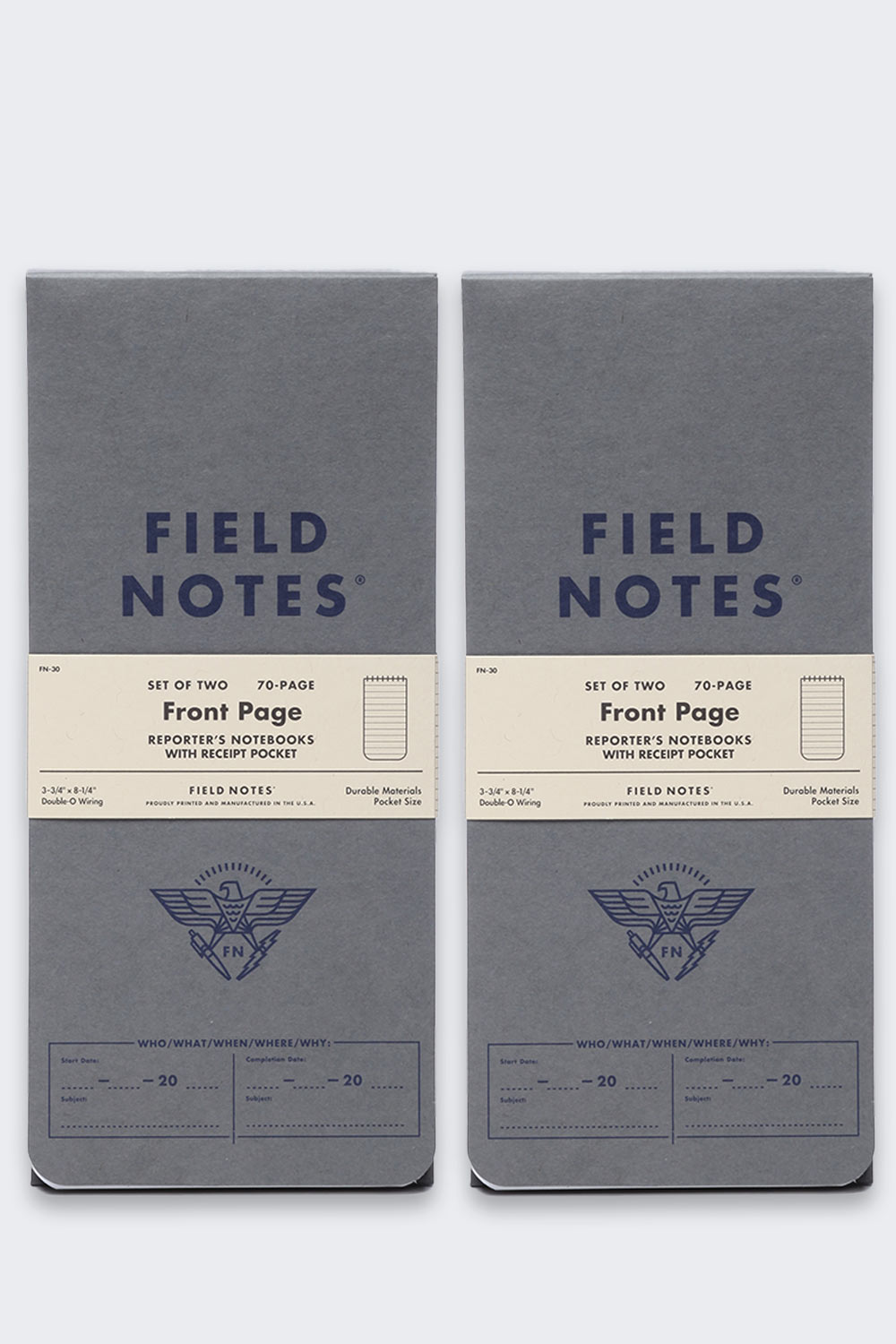 Notes Dziennikarski Field Notes Front Page - Linie - 2 Pack