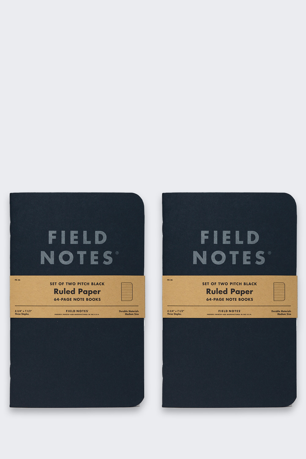 Notes Field Notes Pirch Black Large - Linie - 2 Pack