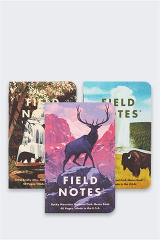 Notes Field Notes Parki Narodowe USA: Rocky Mountain, Mountains, Yellowstone - Kratka - 3 Pack