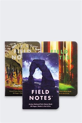 Notes Field Notes Parki Narodowe USA: Grand Teton, Arches, Sequoia - Kratka - 3 Pack